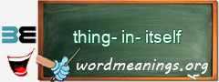 WordMeaning blackboard for thing-in-itself